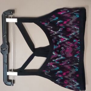 Maurices Purple Patterned Athletic Sports Bra Size L